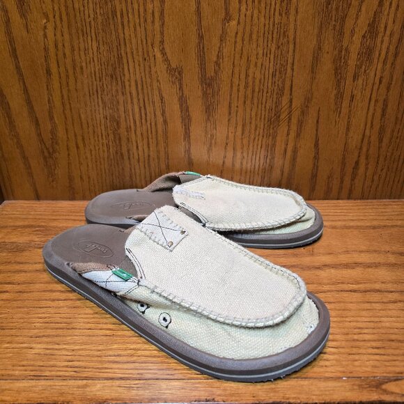 Sanuk You Got My Back III Slip on Shoe/Sandal Men's Size 8 Tan - Picture 1 of 9